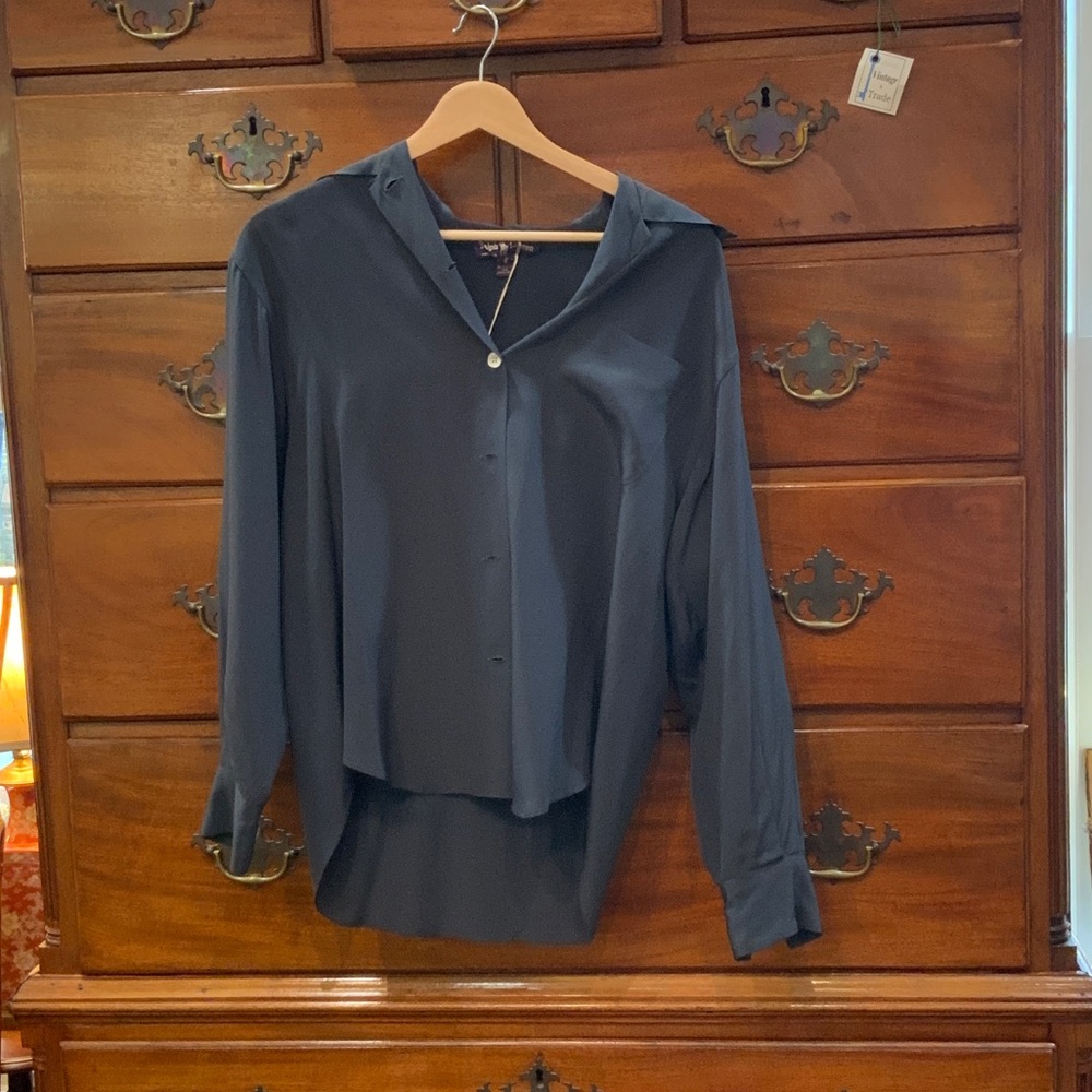 Ralph Lauren Elegant Navy Button Down Shirt